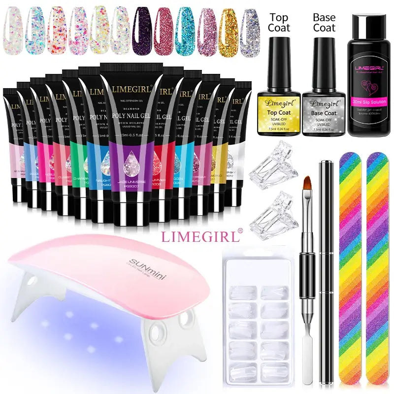 Poly Gel Nail Extension Kit - 12 Colours - Limited Quantity - NailSala